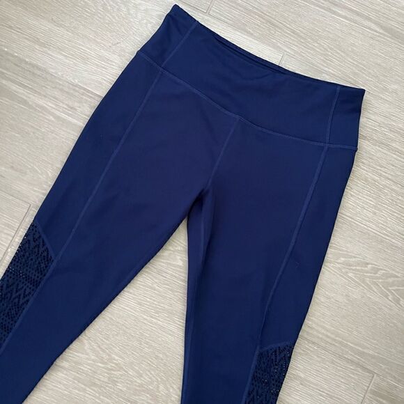 ZELOS Navy Blue Lace Up Leggings Size M - Picture 2 of 8